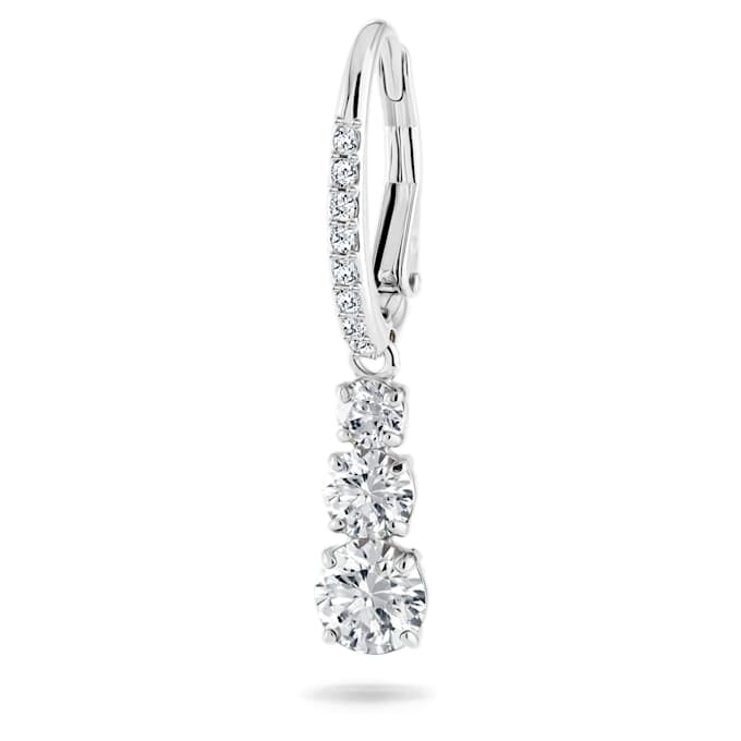Boucles d’oreilles créoles Stilla Attract, taille ronde, blanches, plaquées rhodium Boucles d’oreilles créoles Stilla Attract, taille ronde, blanches, plaquées rhodium