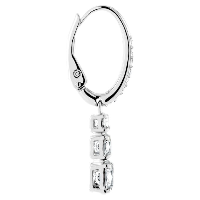 Boucles d’oreilles créoles Stilla Attract, taille ronde, blanches, plaquées rhodium Boucles d’oreilles créoles Stilla Attract, taille ronde, blanches, plaquées rhodium