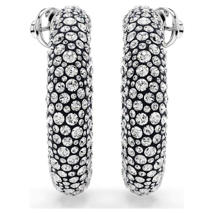 Boucles d’oreilles créoles Sublima, tailles rondes variées, blanches, plaquées rhodium Boucles d’oreilles créoles Sublima, tailles rondes variées, blanches, plaquées rhodium
