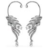 Boucles d’oreilles « Ear Cuffs » de la collection Vienna, motif plume, grand modèle, blanches, plaquées ruthénium Boucles d’oreilles « Ear Cuffs » de la collection Vienna, motif plume, grand modèle, blanches, plaquées ruthénium