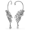 Boucles d’oreilles « Ear Cuffs » de la collection Vienna, motif plume, grand modèle, blanches, plaquées ruthénium Boucles d’oreilles « Ear Cuffs » de la collection Vienna, motif plume, grand modèle, blanches, plaquées ruthénium