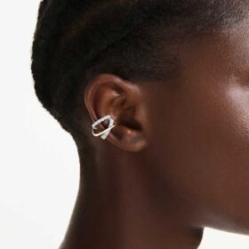 Boucles d’oreilles « Ear Cuffs » Hyperbola, tailles variées, blanches, finition métaux mélangés