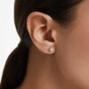 Boucles d’oreilles Eternity avec diamants synthétiques, 0,52 ct au total, forme ronde, argent sterling Boucles d’oreilles Eternity avec diamants synthétiques, 0,52 ct au total, forme ronde, argent sterling
