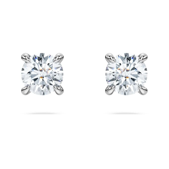 Boucles d’oreilles Eternity avec diamants synthétiques, 0,52 ct au total, forme ronde, argent sterling Boucles d’oreilles Eternity avec diamants synthétiques, 0,52 ct au total, forme ronde, argent sterling