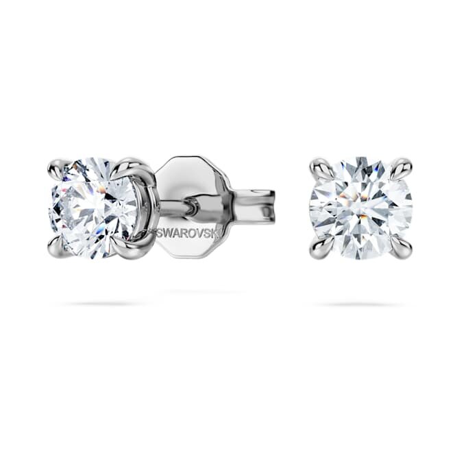 Boucles d’oreilles Eternity avec diamants synthétiques, 0,52 ct au total, forme ronde, argent sterling Boucles d’oreilles Eternity avec diamants synthétiques, 0,52 ct au total, forme ronde, argent sterling