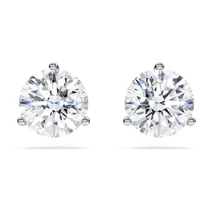 Boucles d’oreilles Eternity avec diamants synthétiques de 2,0 carats au total, taille ronde, or blanc 14 carats Boucles d’oreilles Eternity avec diamants synthétiques de 2,0 carats au total, taille ronde, or blanc 14 carats
