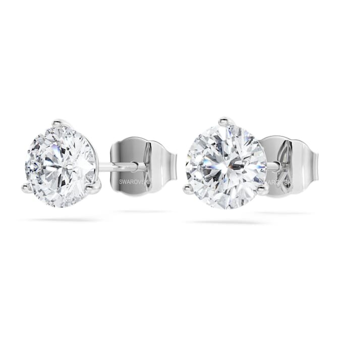 Boucles d’oreilles Eternity avec diamants synthétiques de 2,0 carats au total, taille ronde, or blanc 14 carats Boucles d’oreilles Eternity avec diamants synthétiques de 2,0 carats au total, taille ronde, or blanc 14 carats