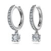 Boucles d’oreilles Eternity Drop, diamants synthétiques 0,7 ct au total, forme ronde, or blanc 14 carats Boucles d’oreilles Eternity Drop, diamants synthétiques 0,7 ct au total, forme ronde, or blanc 14 carats