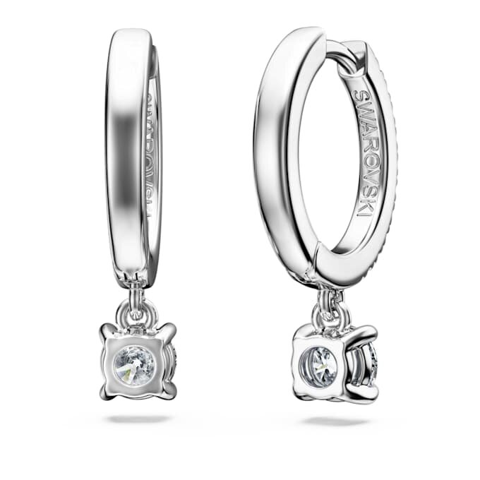 Boucles d’oreilles Eternity Drop, diamants synthétiques 0,7 ct au total, forme ronde, or blanc 14 carats Boucles d’oreilles Eternity Drop, diamants synthétiques 0,7 ct au total, forme ronde, or blanc 14 carats