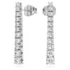 Boucles d’oreilles Eternity Drop en diamants synthétiques, 1,3 ct au total, forme ronde, or blanc 14 carats Boucles d’oreilles Eternity Drop en diamants synthétiques, 1,3 ct au total, forme ronde, or blanc 14 carats