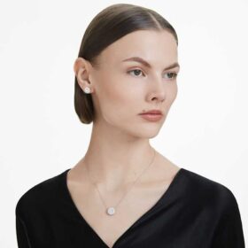 Boucles d&rsquo;oreilles « Eternity Halo » avec diamants synthétiques, 2 carats au total, forme ronde, or blanc 14 carats