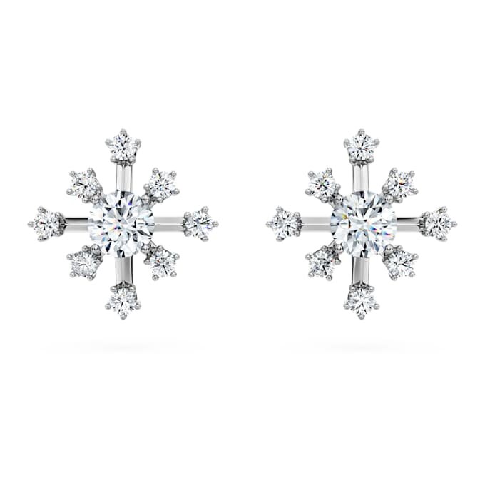 Boucles d’oreilles Galaxy avec diamants synthétiques, 0,5 ct au total, forme ronde, or blanc 14 carats Boucles d’oreilles Galaxy avec diamants synthétiques, 0,5 ct au total, forme ronde, or blanc 14 carats