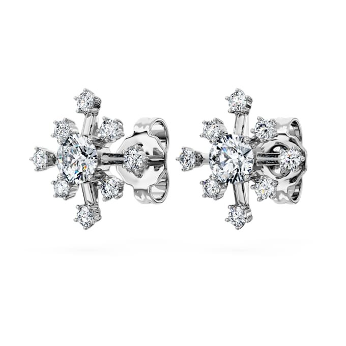 Boucles d’oreilles Galaxy avec diamants synthétiques, 0,5 ct au total, forme ronde, or blanc 14 carats Boucles d’oreilles Galaxy avec diamants synthétiques, 0,5 ct au total, forme ronde, or blanc 14 carats
