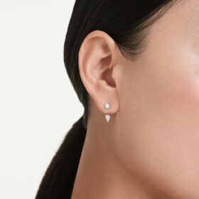 Boucles d’oreilles Galaxy avec diamants synthétiques 0,82 ct au total, formes variées, argent sterling