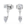 Boucles d’oreilles Galaxy avec diamants synthétiques 0,82 ct au total, formes variées, argent sterling