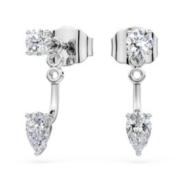Boucles d’oreilles Galaxy avec diamants synthétiques 0,82 ct au total, formes variées, argent sterling
