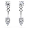 Boucles d’oreilles Galaxy avec diamants synthétiques 0,82 ct au total, formes variées, argent sterling