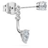 Boucles d’oreilles Galaxy avec diamants synthétiques 0,82 ct au total, formes variées, argent sterling