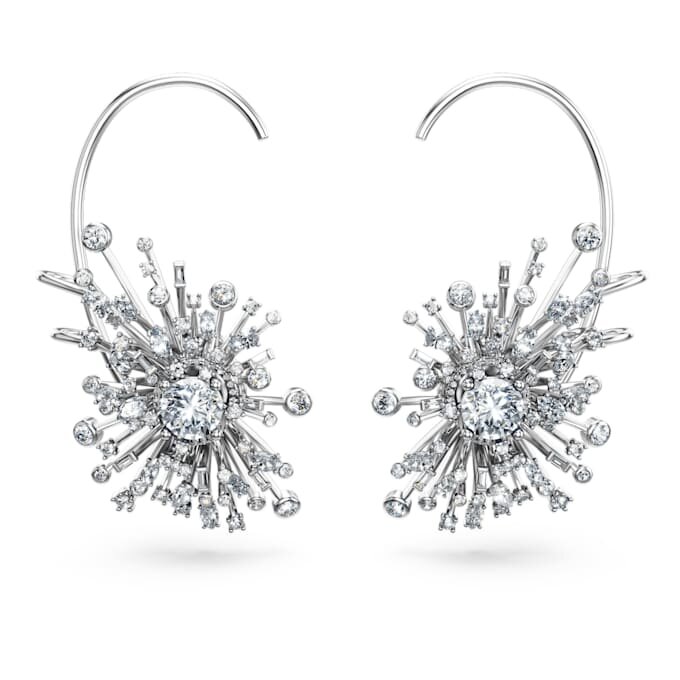 Boucles d’oreilles Galaxy avec diamants synthétiques, 14,67 carats au total, formes variées, or blanc 18 carats Boucles d’oreilles Galaxy avec diamants synthétiques, 14,67 carats au total, formes variées, or blanc 18 carats