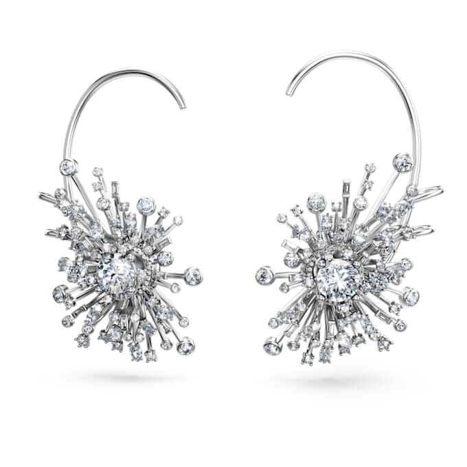 Boucles d’oreilles Galaxy avec diamants synthétiques, 14,67 carats au total, formes variées, or blanc 18 carats Boucles d’oreilles Galaxy avec diamants synthétiques, 14,67 carats au total, formes variées, or blanc 18 carats