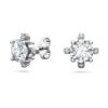 Boucles d’oreilles Galaxy avec diamants synthétiques de 2,1 carats au total, forme ronde, or blanc 14 carats Boucles d’oreilles Galaxy avec diamants synthétiques de 2,1 carats au total, forme ronde, or blanc 14 carats