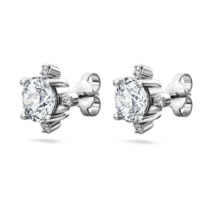 Boucles d’oreilles Galaxy avec diamants synthétiques de 2,1 carats au total, forme ronde, or blanc 14 carats Boucles d’oreilles Galaxy avec diamants synthétiques de 2,1 carats au total, forme ronde, or blanc 14 carats
