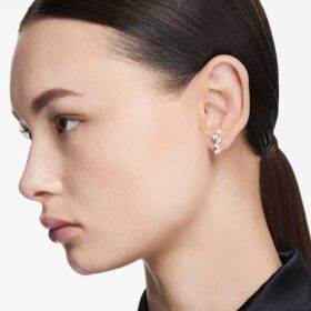 Boucles d’oreilles « Galaxy » en diamants synthétiques, 1,25 ct au total, formes variées, or blanc 14 carats