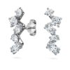 Boucles d’oreilles « Galaxy » en diamants synthétiques, 1,25 ct au total, formes variées, or blanc 14 carats