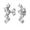 Boucles d’oreilles « Galaxy » en diamants synthétiques, 1,25 ct au total, formes variées, or blanc 14 carats