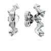 Boucles d’oreilles « Galaxy » en diamants synthétiques, 1,25 ct au total, formes variées, or blanc 14 carats