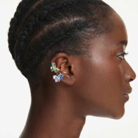 Boucles d’oreilles Gema, design asymétrique, tailles variées, multicolores, plaqué or