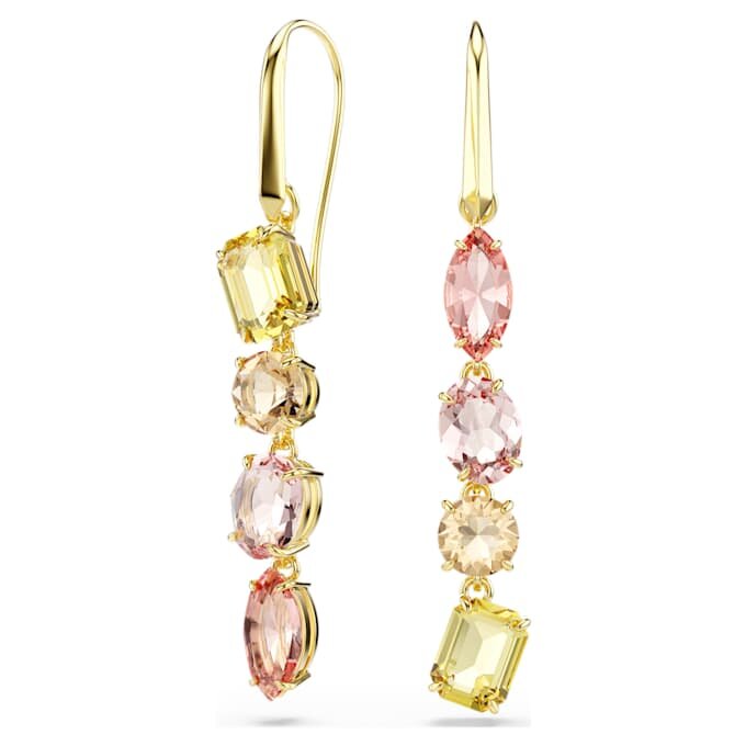 Boucles d’oreilles Gema Drop : design asymétrique, tailles variées, rose, plaqué or Boucles d’oreilles Gema Drop : design asymétrique, tailles variées, rose, plaqué or