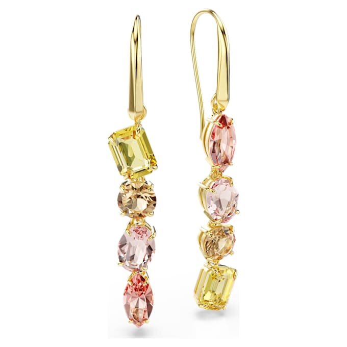 Boucles d’oreilles Gema Drop : design asymétrique, tailles variées, rose, plaqué or Boucles d’oreilles Gema Drop : design asymétrique, tailles variées, rose, plaqué or