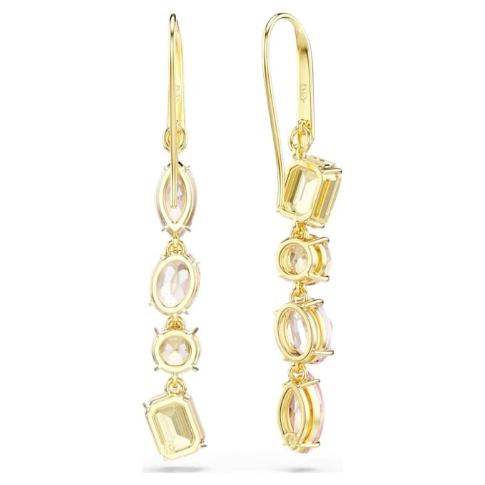 Boucles d’oreilles Gema Drop : design asymétrique, tailles variées, rose, plaqué or Boucles d’oreilles Gema Drop : design asymétrique, tailles variées, rose, plaqué or