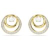 Boucles d’oreilles Hyperbola, taille ronde, blanches, plaquées or Boucles d’oreilles Hyperbola, taille ronde, blanches, plaquées or