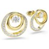 Boucles d’oreilles Hyperbola, taille ronde, blanches, plaquées or Boucles d’oreilles Hyperbola, taille ronde, blanches, plaquées or