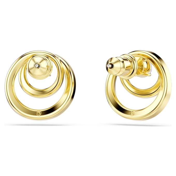 Boucles d’oreilles Hyperbola, taille ronde, blanches, plaquées or Boucles d’oreilles Hyperbola, taille ronde, blanches, plaquées or