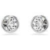 Boucles d’oreilles Imber, taille ronde, blanches, plaquées rhodium