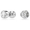 Boucles d’oreilles Imber, taille ronde, blanches, plaquées rhodium