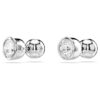Boucles d’oreilles Imber, taille ronde, blanches, plaquées rhodium