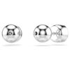 Boucles d’oreilles Imber, taille ronde, blanches, plaquées rhodium