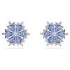 Boucles d’oreilles Magic Stud « Flocon de neige », bleues, plaquées rhodium
