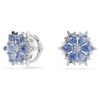 Boucles d’oreilles Magic Stud « Flocon de neige », bleues, plaquées rhodium