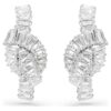 Boucles d’oreilles Matrix, taille baguette, nœud, blanches, plaquées rhodium Boucles d’oreilles Matrix, taille baguette, nœud, blanches, plaquées rhodium