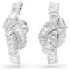 Boucles d’oreilles Matrix, taille baguette, nœud, blanches, plaquées rhodium Boucles d’oreilles Matrix, taille baguette, nœud, blanches, plaquées rhodium