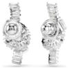 Boucles d’oreilles Matrix, taille baguette, nœud, blanches, plaquées rhodium Boucles d’oreilles Matrix, taille baguette, nœud, blanches, plaquées rhodium
