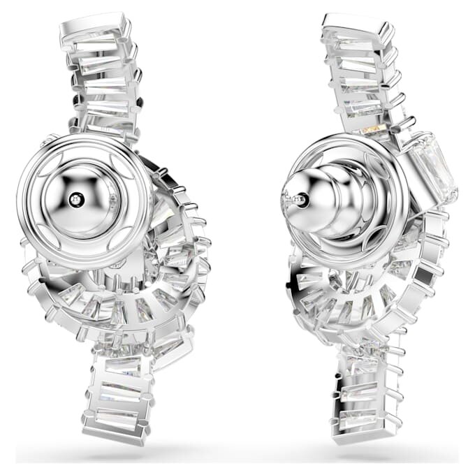 Boucles d’oreilles Matrix, taille baguette, nœud, blanches, plaquées rhodium Boucles d’oreilles Matrix, taille baguette, nœud, blanches, plaquées rhodium