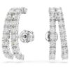 Boucles d’oreilles Matrix, taille ronde, blanches, plaquées rhodium