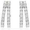 Boucles d’oreilles Matrix, taille ronde, blanches, plaquées rhodium