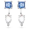 Boucles d’oreilles Mesmera à tailles variées, amovibles, bleues, plaquées rhodium